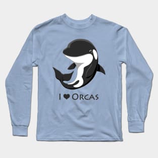 I Love Orcas Cute Killer Whale Long Sleeve T-Shirt